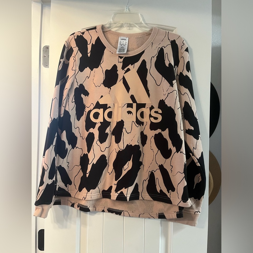 Adidas Pink and Black Sweatshirt